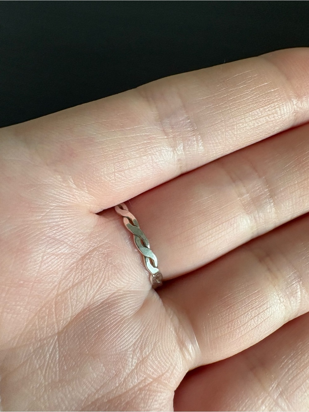 Woven Thin 925 Silver Band Ring - Picture 4 of 5